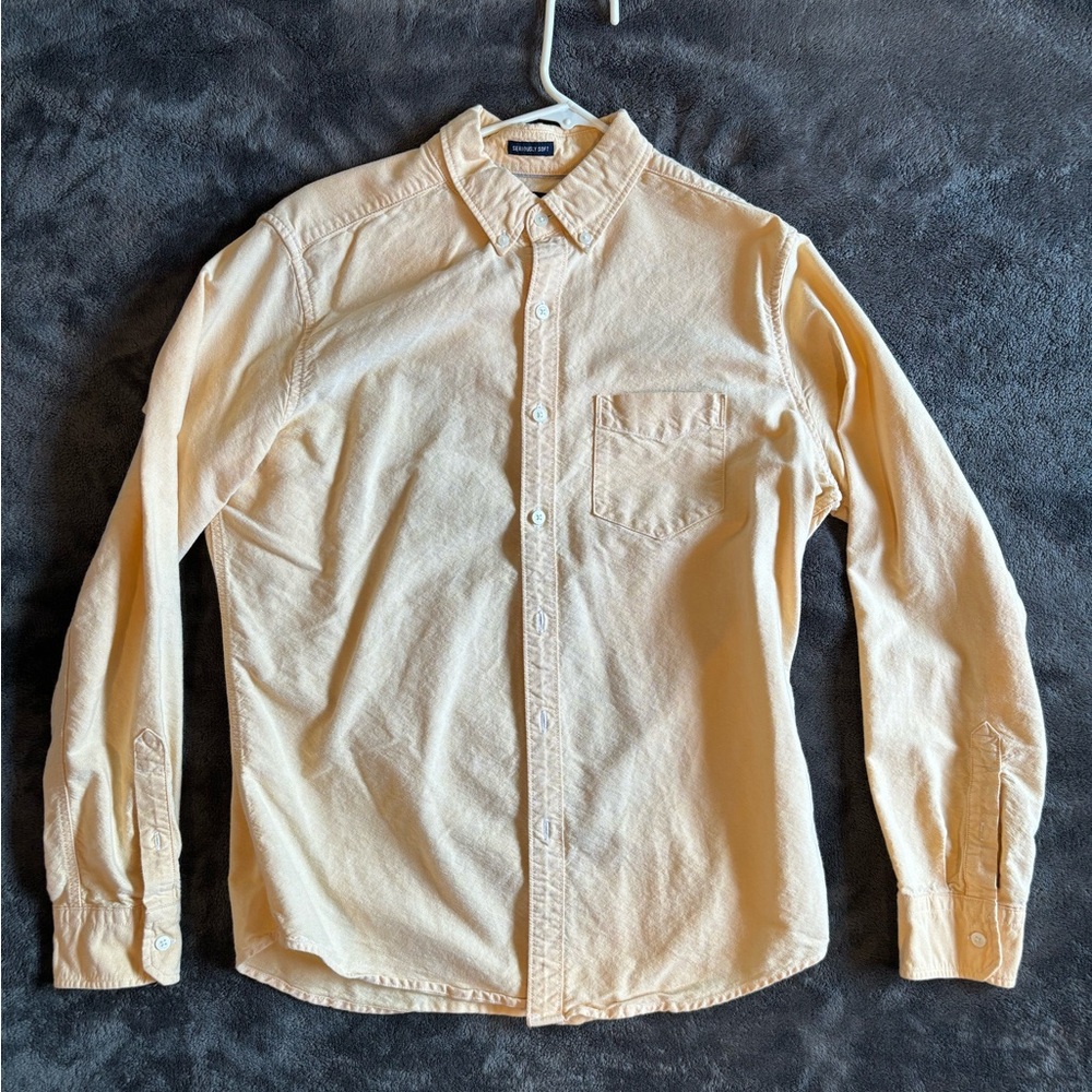 American Eagle Seriously Soft Yellow Button Up - … - image 1